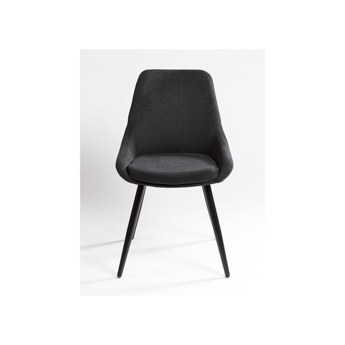 Silla tapizada gris y metal negro Ansouis