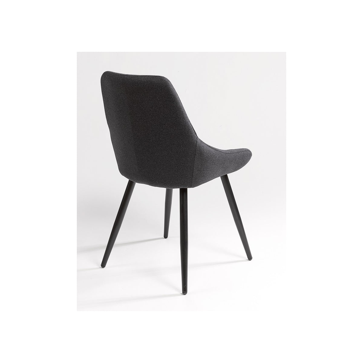 Silla tapizada gris y metal negro Ansouis