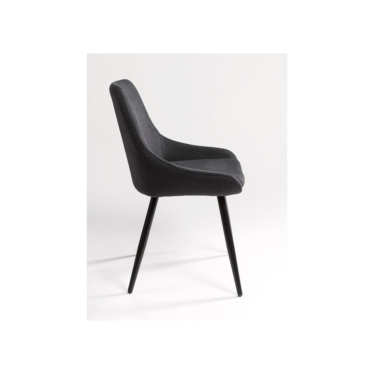 Silla tapizada gris y metal negro Ansouis