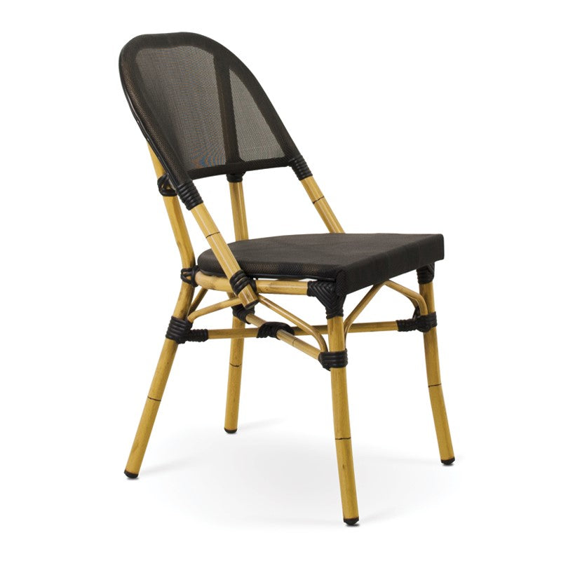 Silla de aluminio efecto ratán Curtis