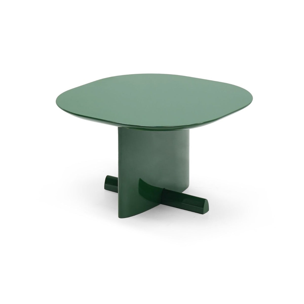 Mesa auxiliar cuadrada verde alto brillo Bol