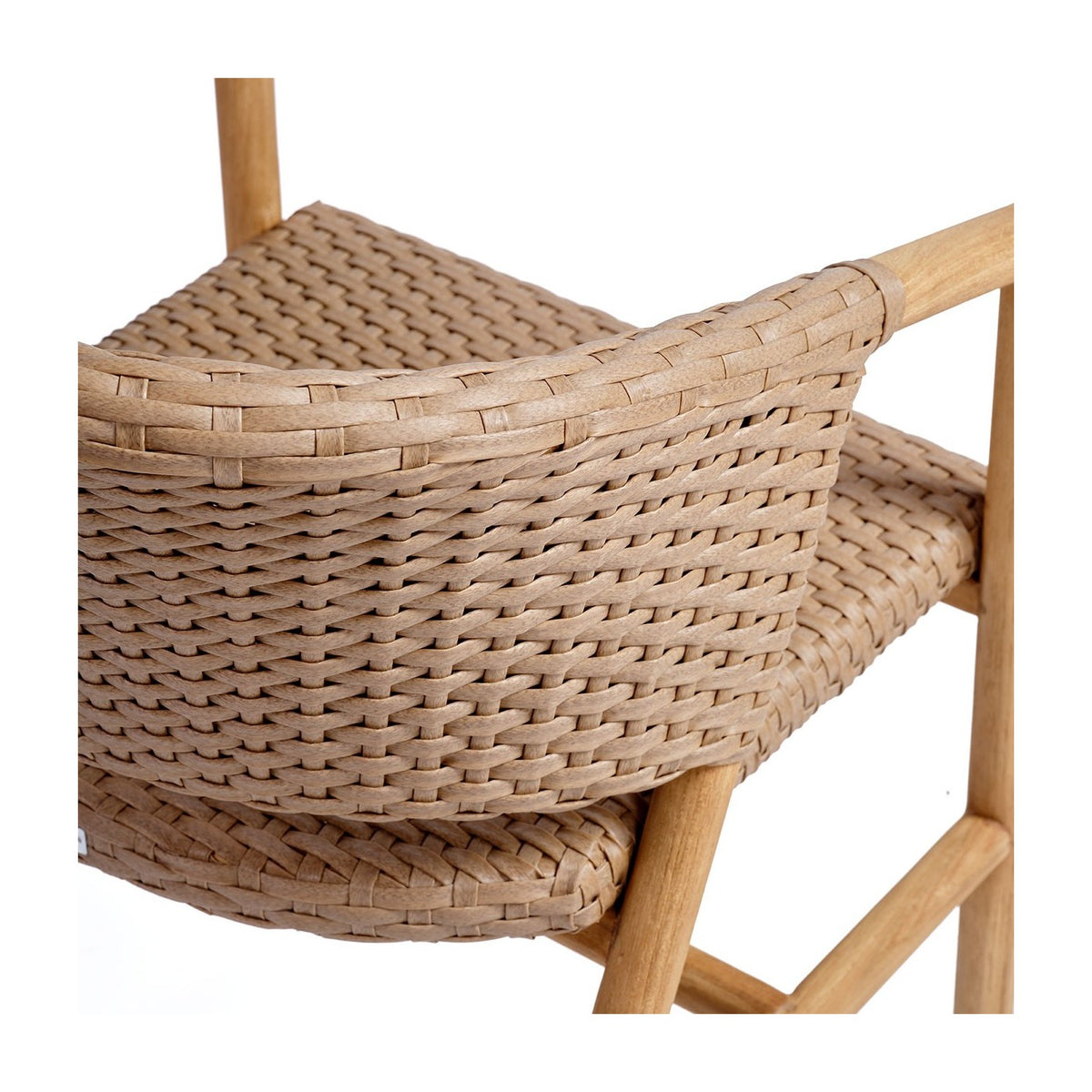 Silla de exterior de teca natural y resina Cala Jondal
