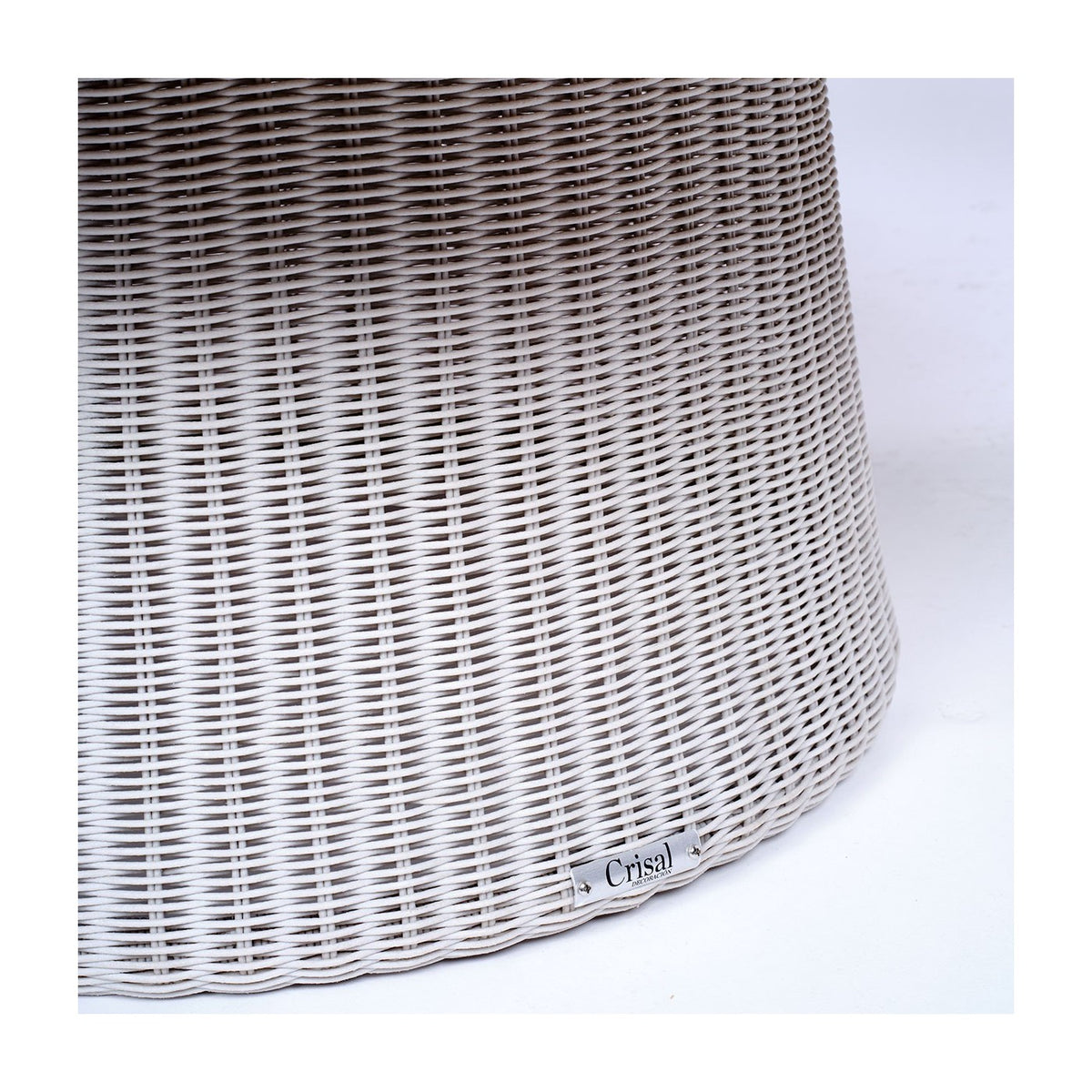 Mesa de comedor redonda de teca y ratán de 120 Donoussa