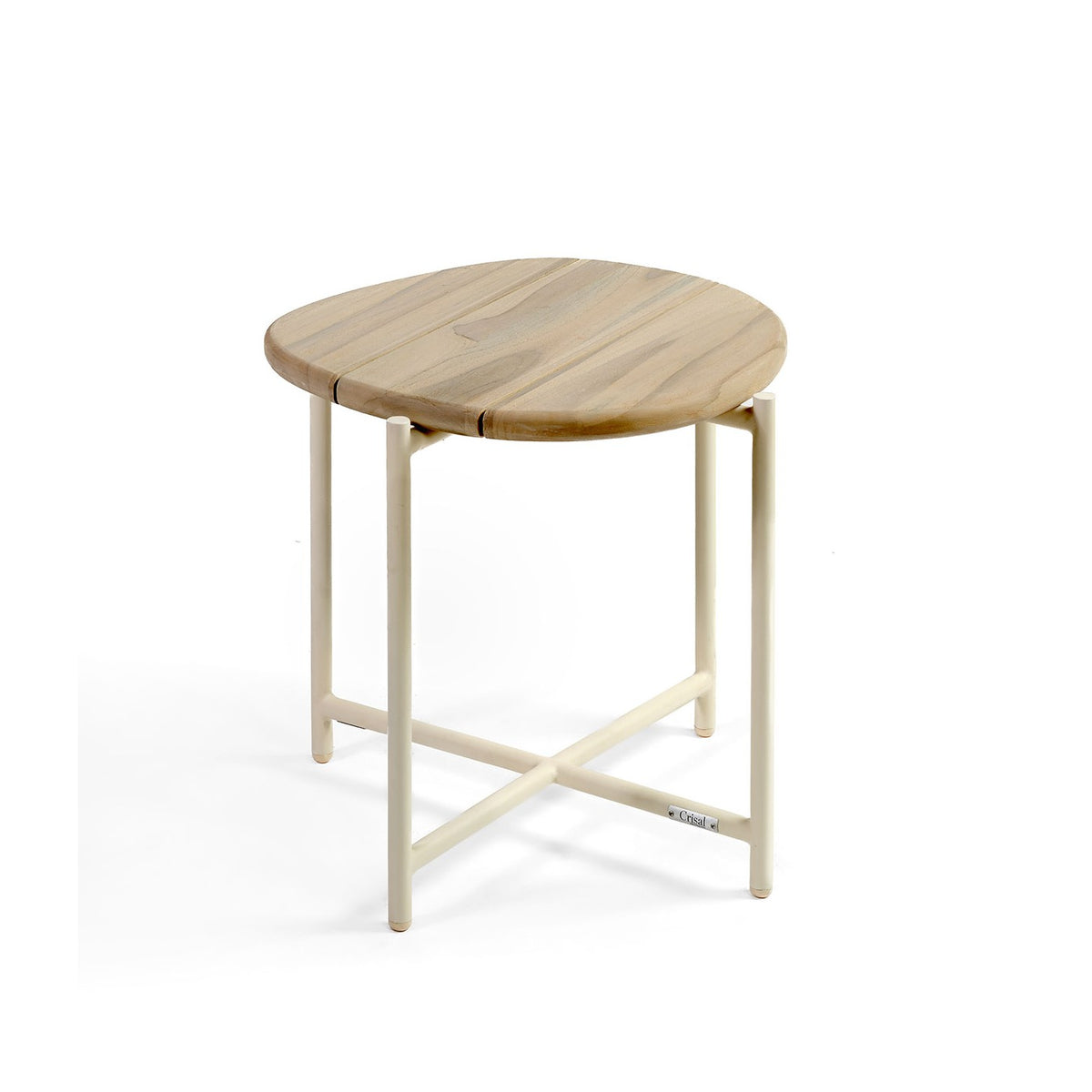 Mesa de centro de teca envejecida y aluminio blanco Es Codolar
