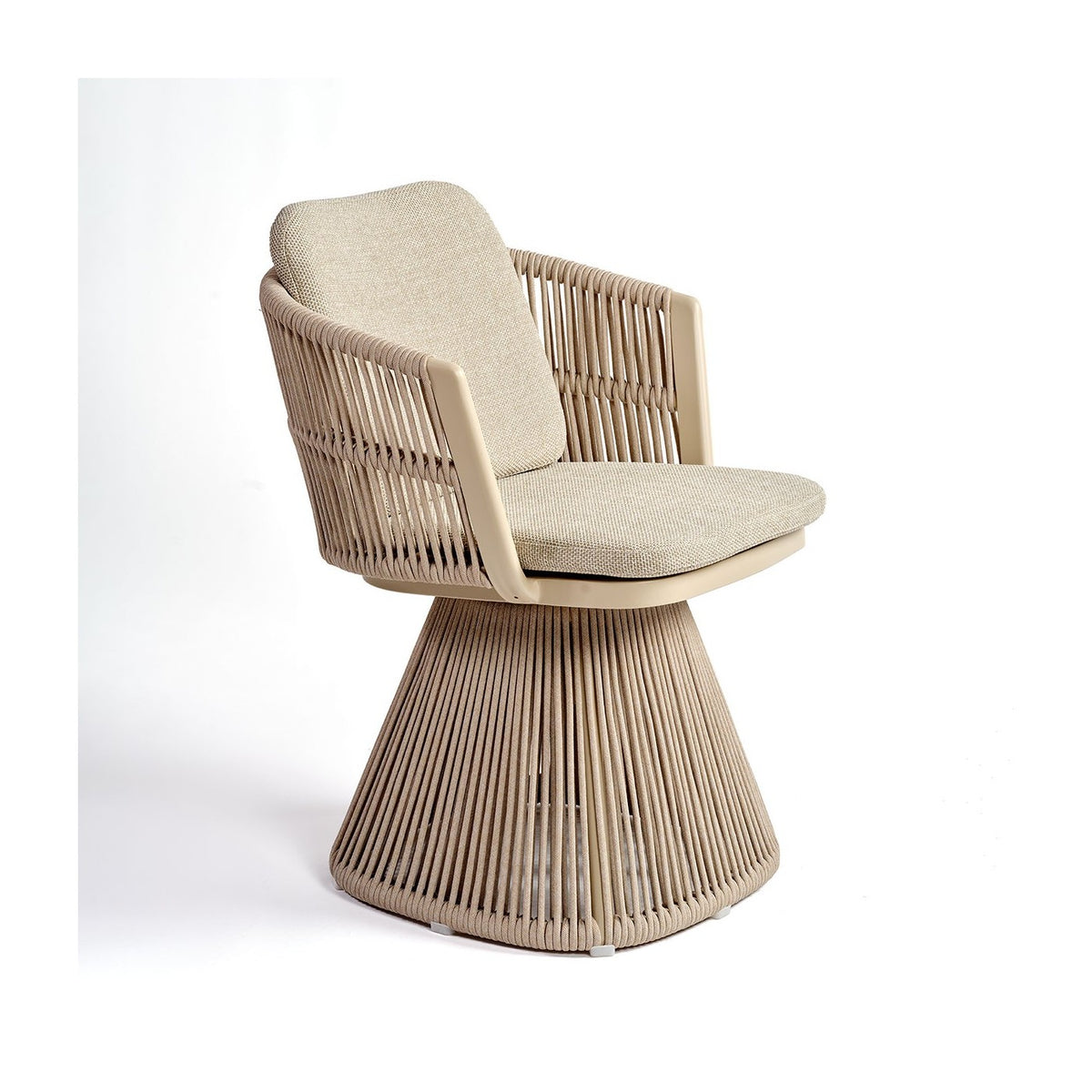 Sillón de comedor de exterior trenzado arena Mtarfa