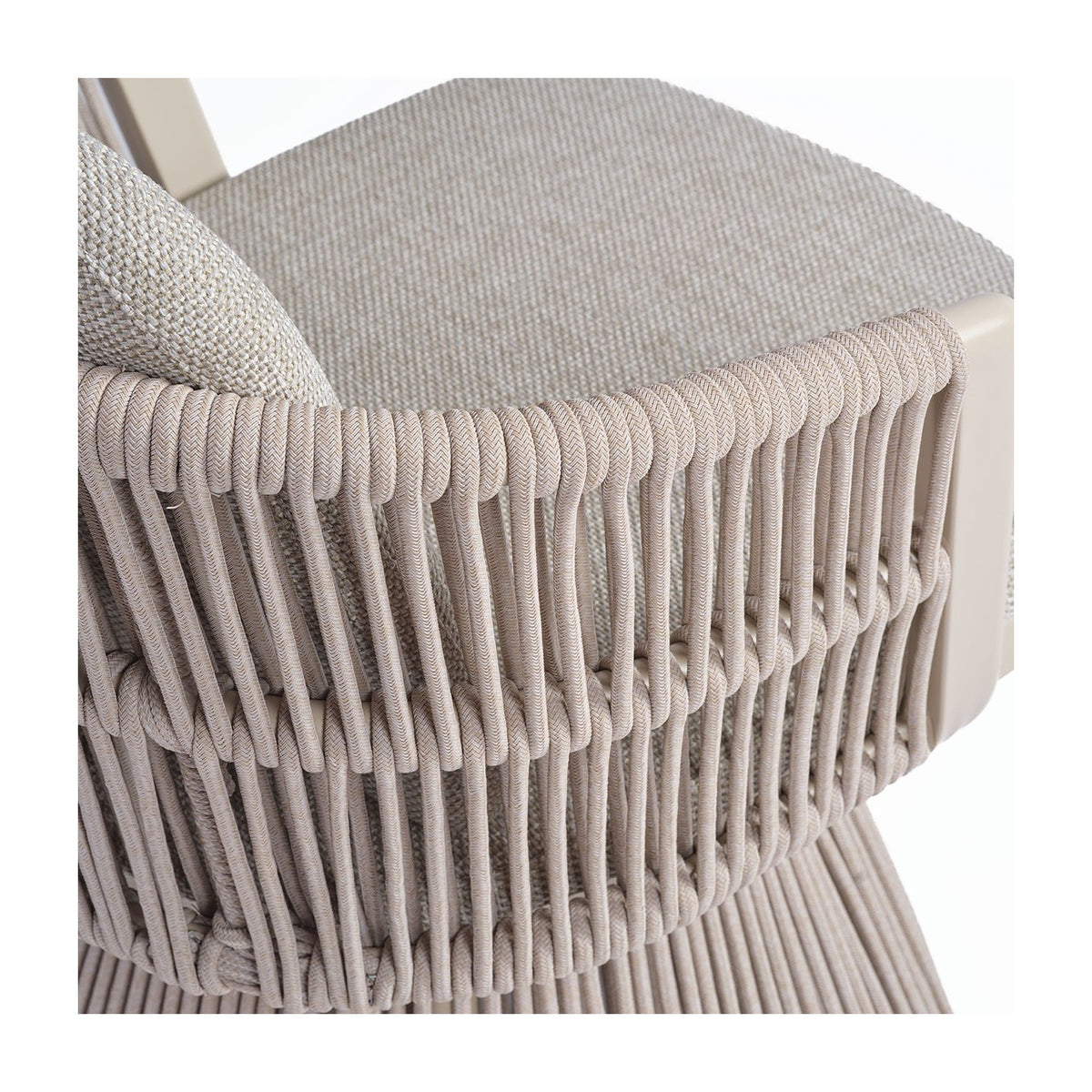 Sillón de comedor de exterior trenzado arena Mtarfa