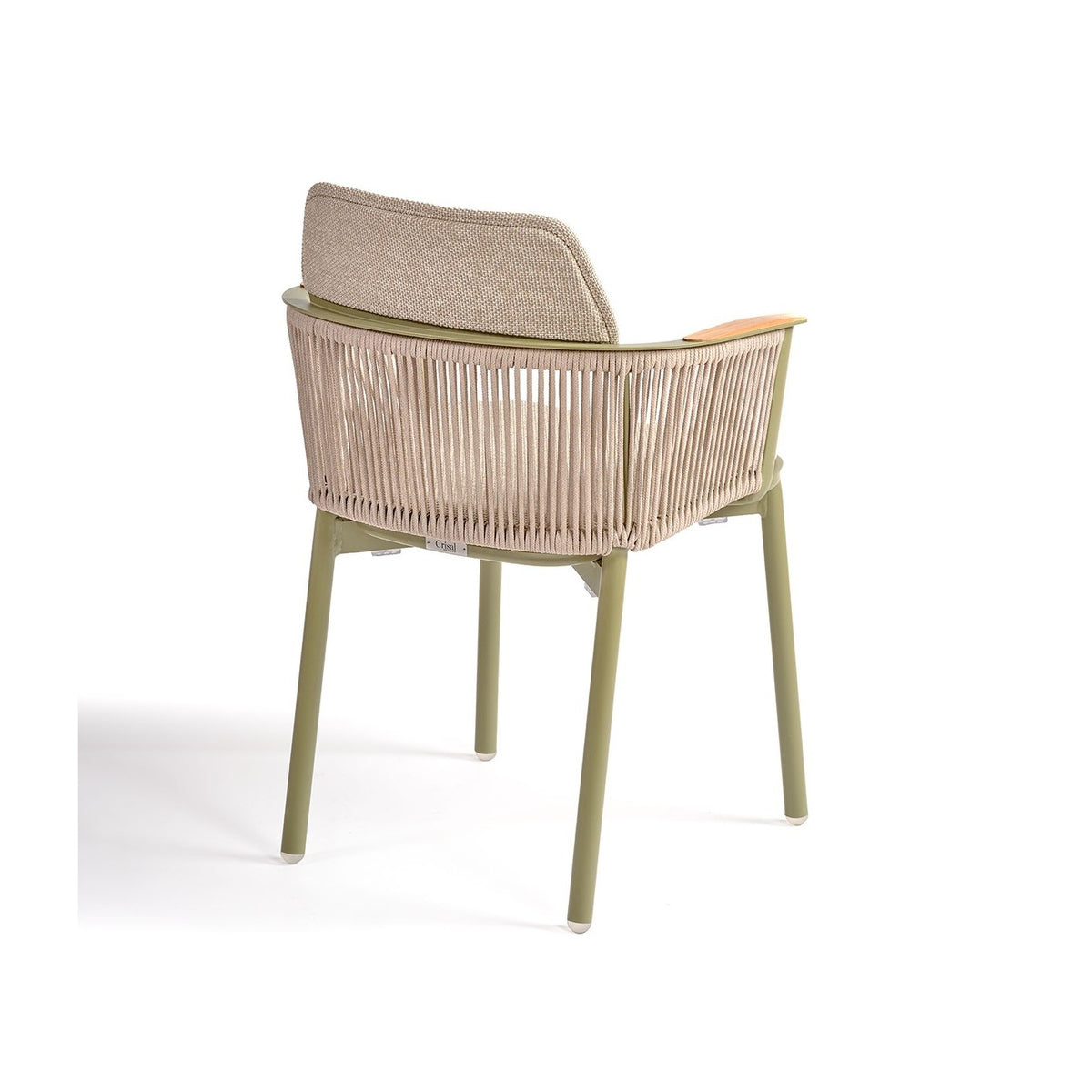 Sillón de comedor de exterior verde oliva y arena Kalkara