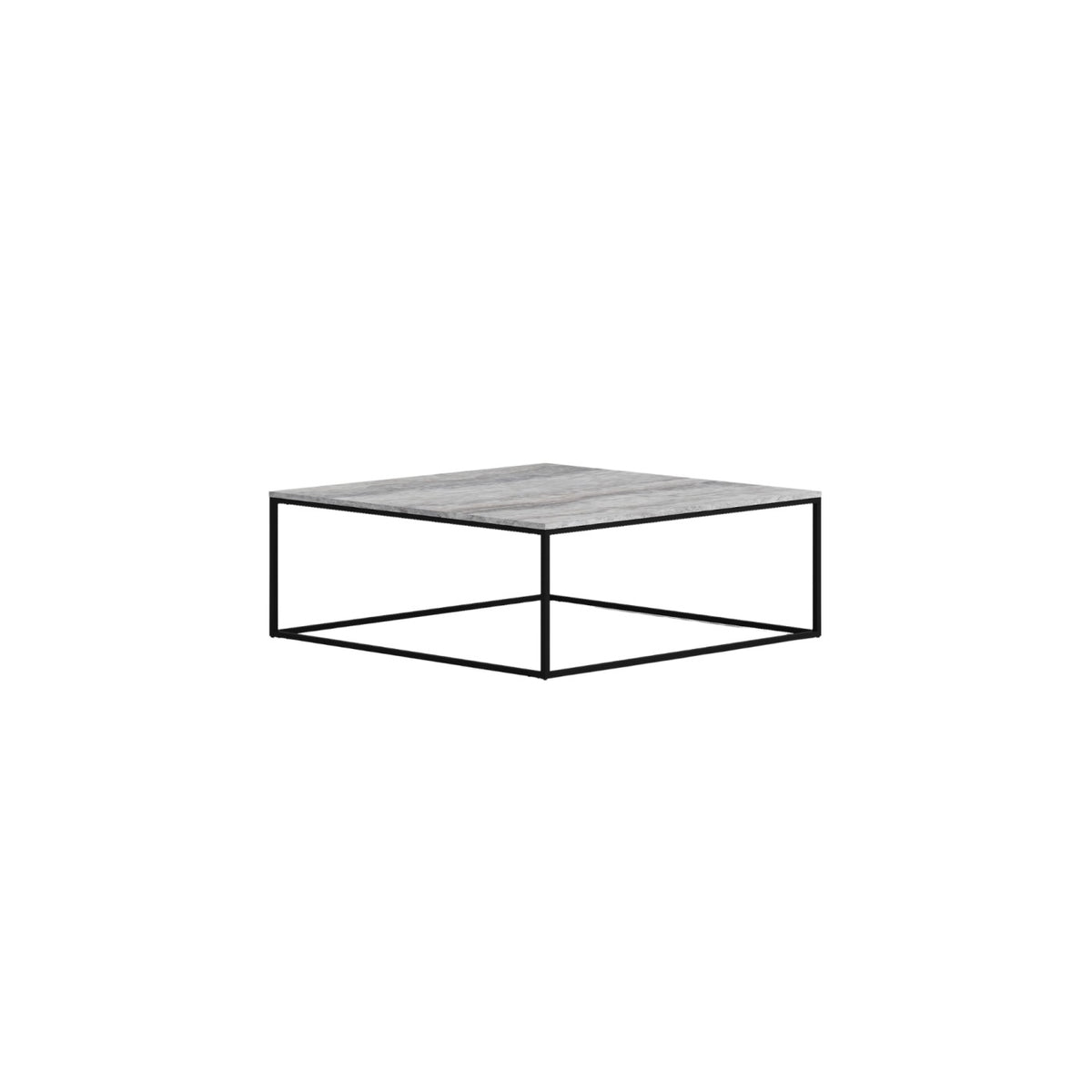 Mesa de centro de travertino gris y metal Polop