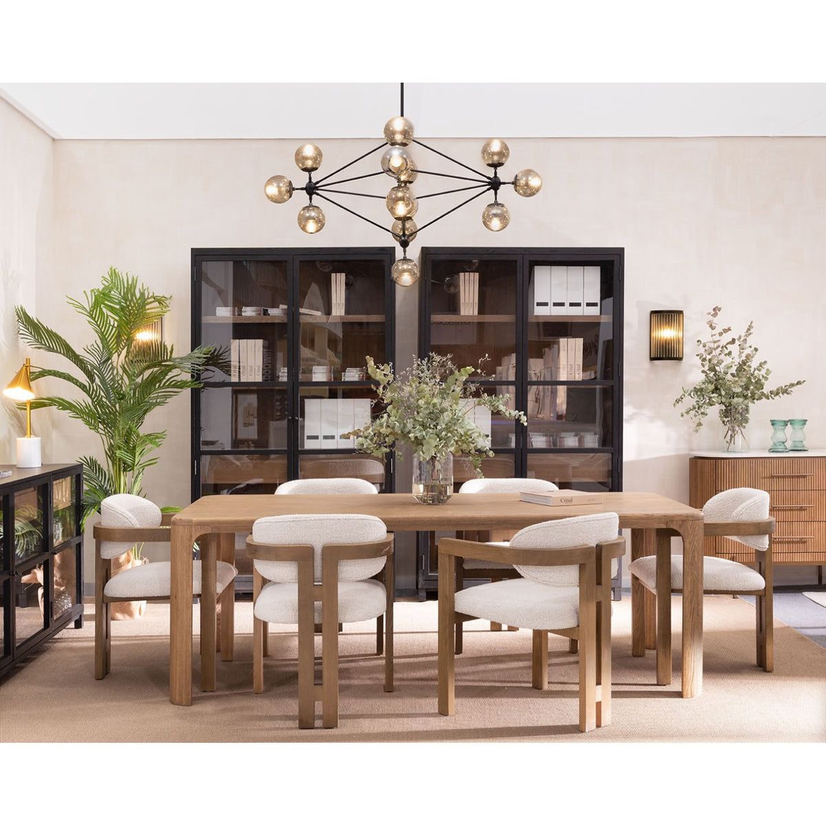 Mesa de comedor rectangular de roble con esquinas redondeadas Dieulefit