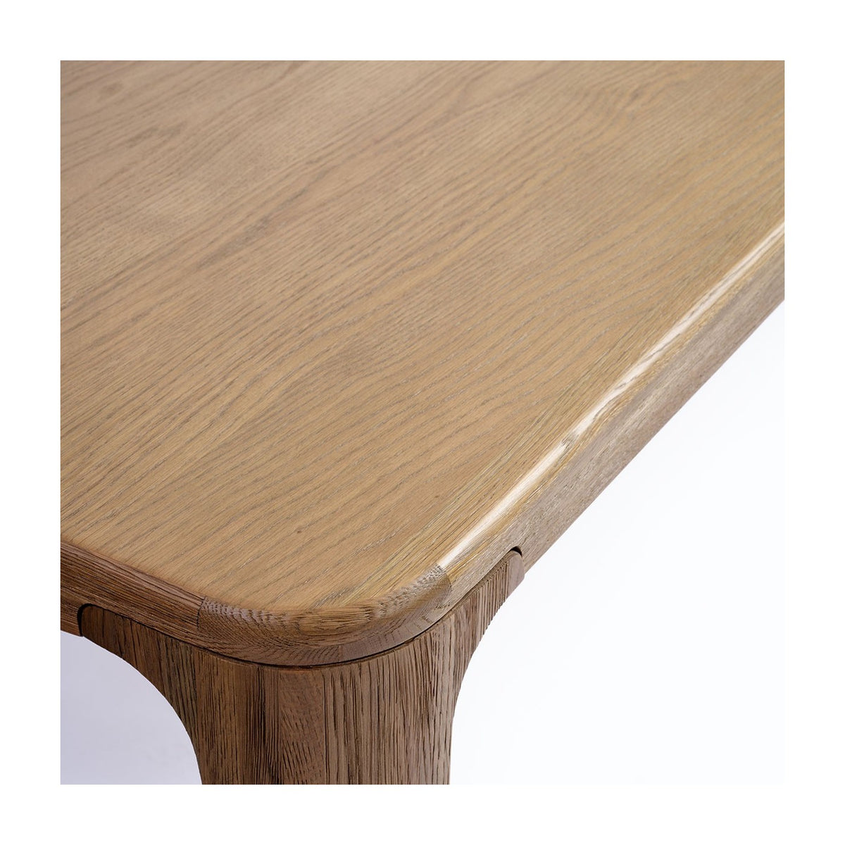 Mesa de comedor rectangular de roble con esquinas redondeadas Dieulefit