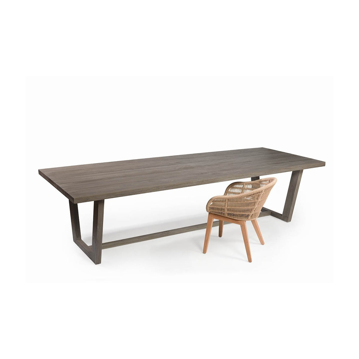 Mesa de comedor rectangular de teca para exterior Évora