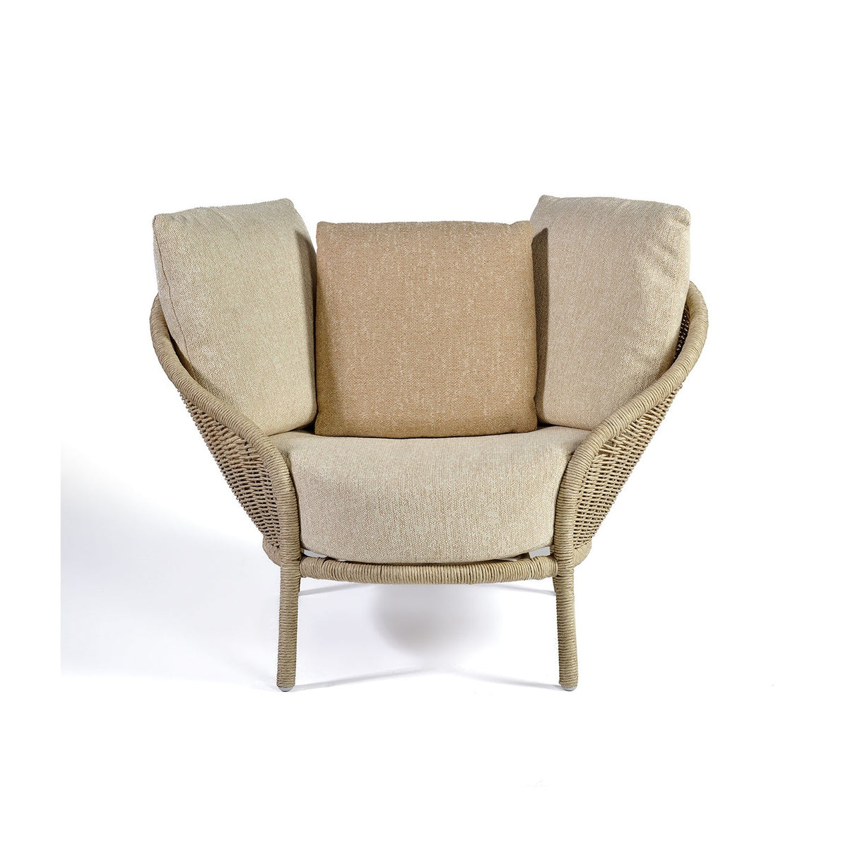 Sillón de exterior trenzado blanco grisáceo Taganana