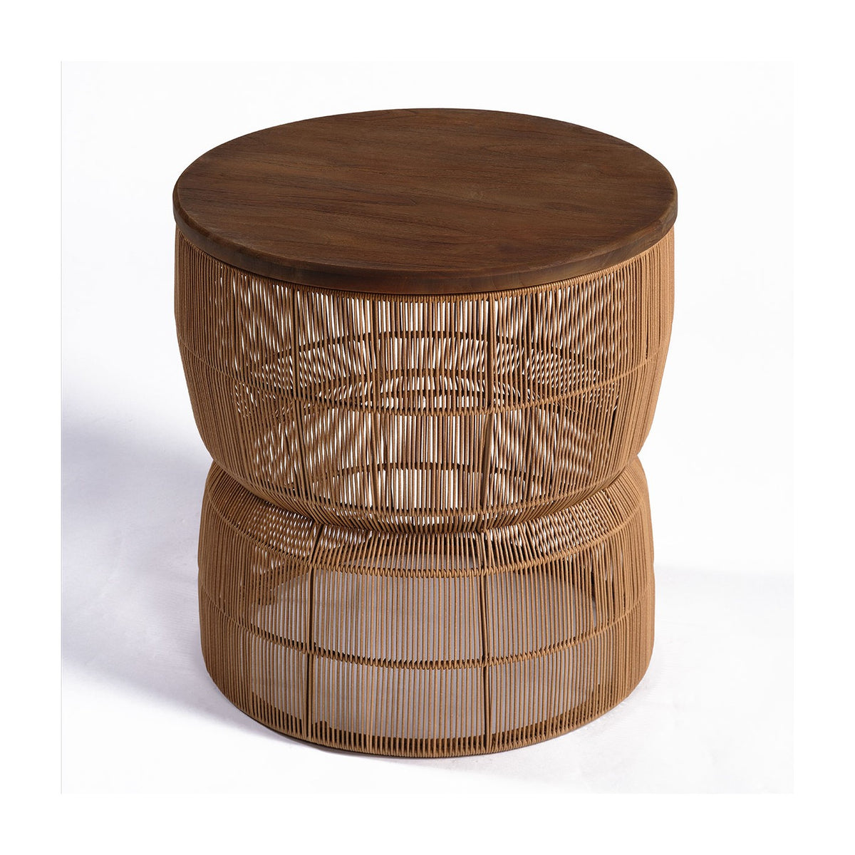 Mesa auxiliar de teca y cuerda natural Sorrento