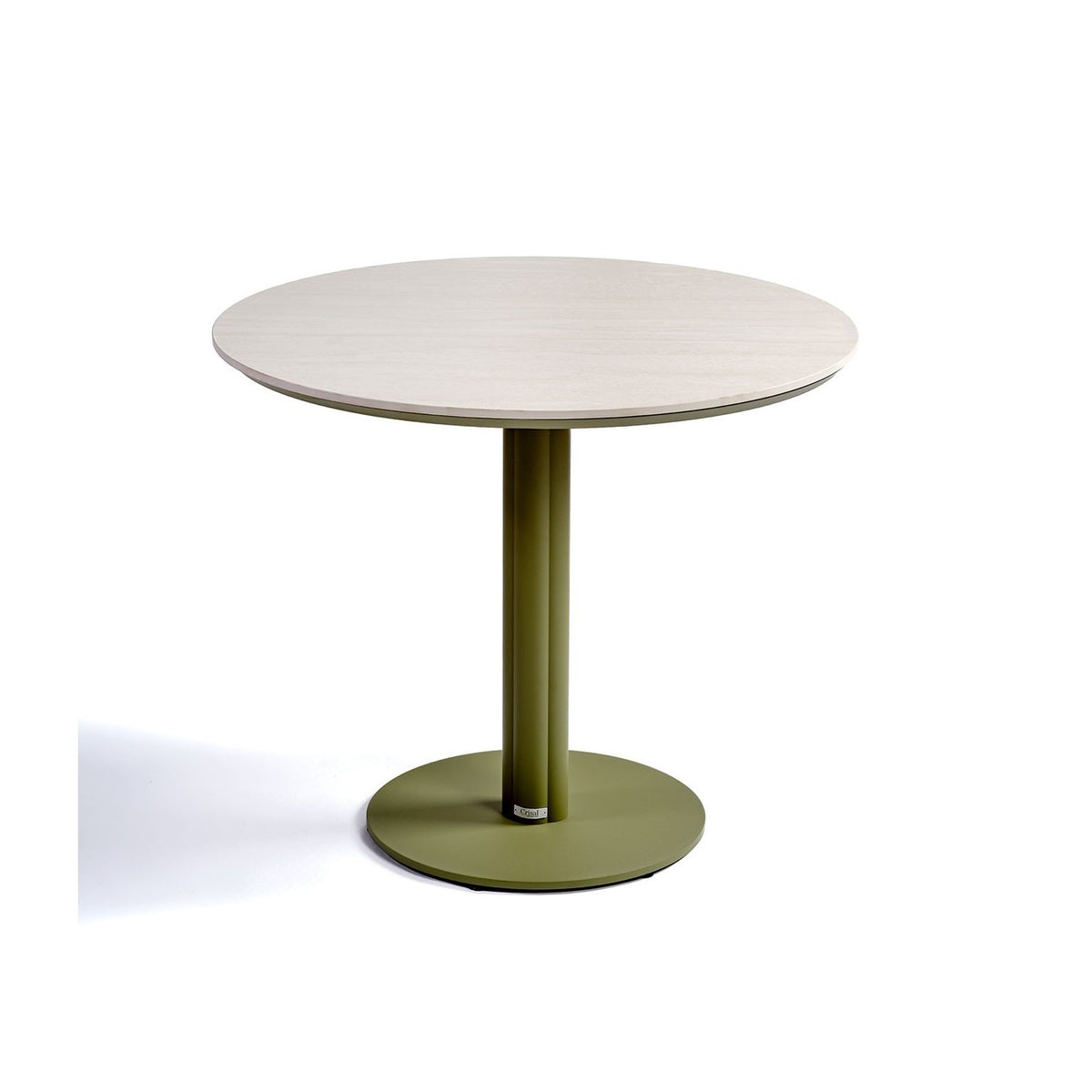 Mesa de comedor redonda de exterior verde y cerámica Dakhla