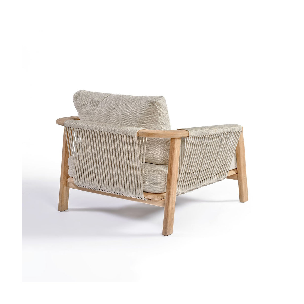 Sillón bajo de teca y cuerda para exterior Piana