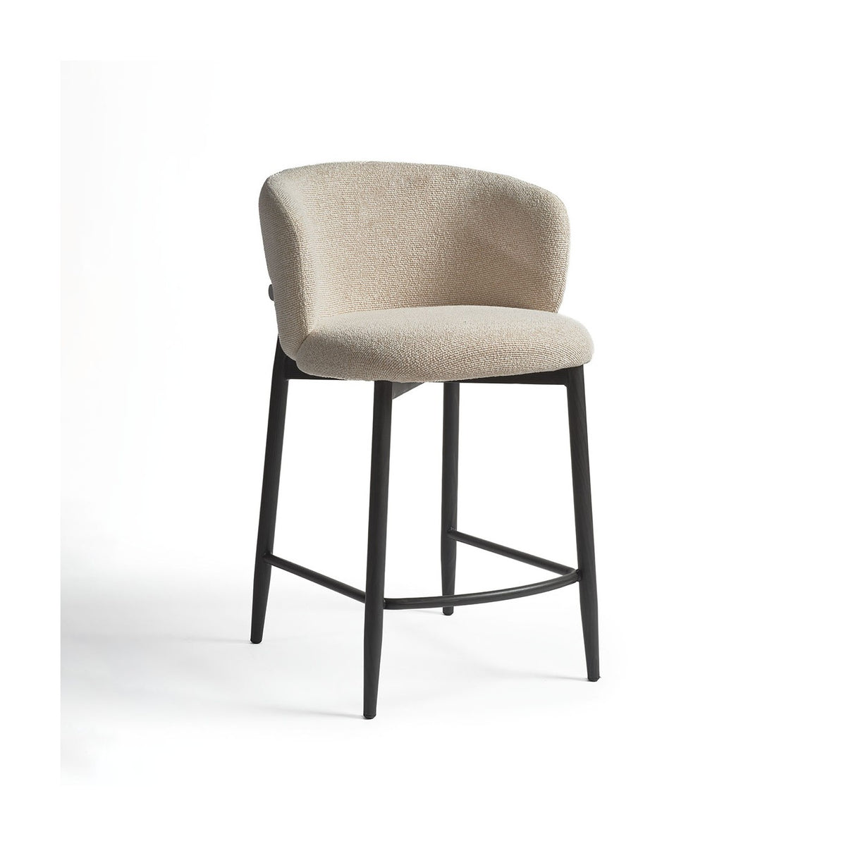 Taburete alto tapizado beige claro Llafranc