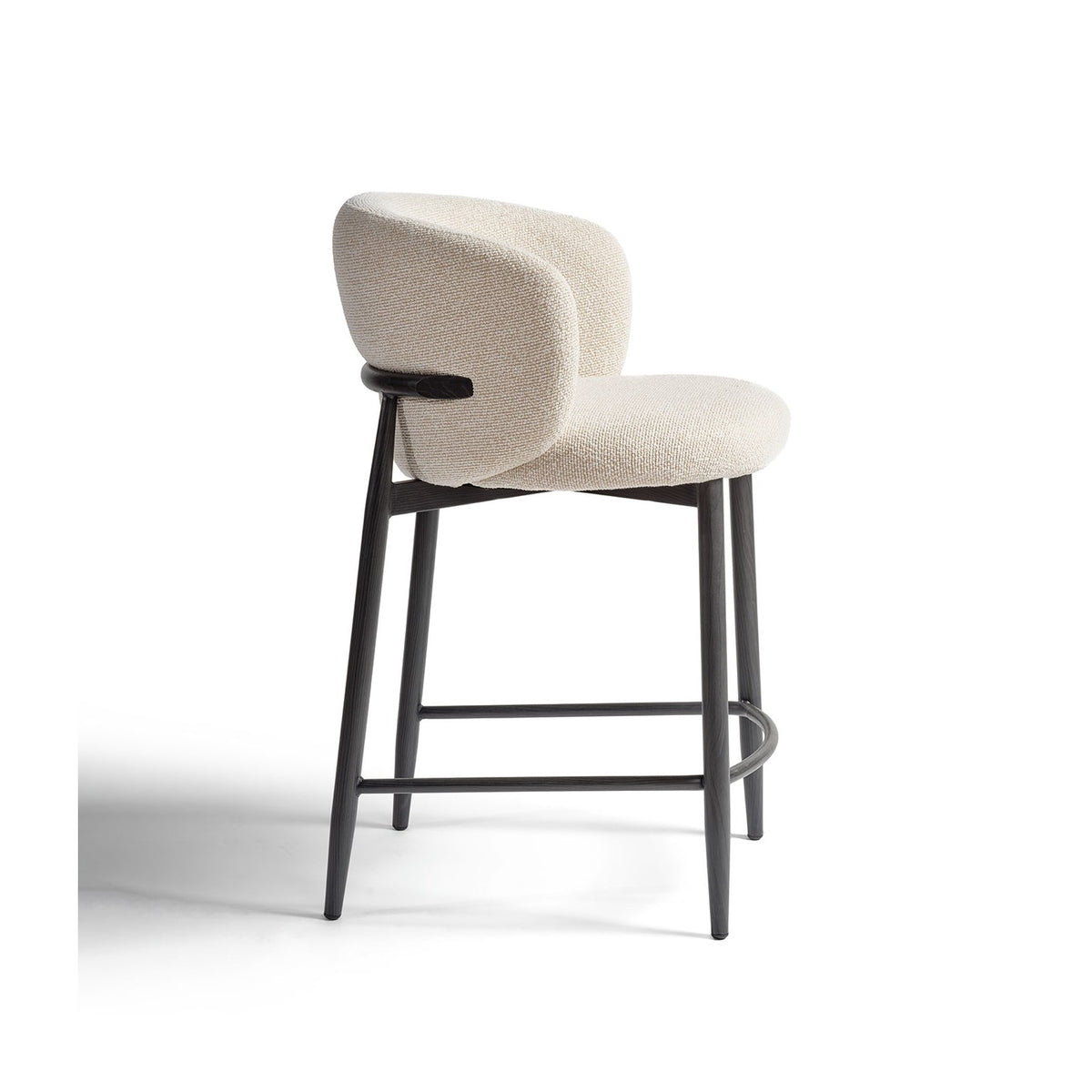 Taburete alto tapizado beige claro Llafranc