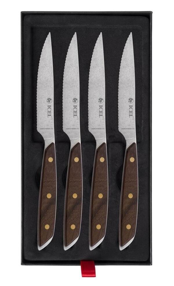 Set de 4 cuchillos chuleteros Icel ST04000 con mango de jatoba
