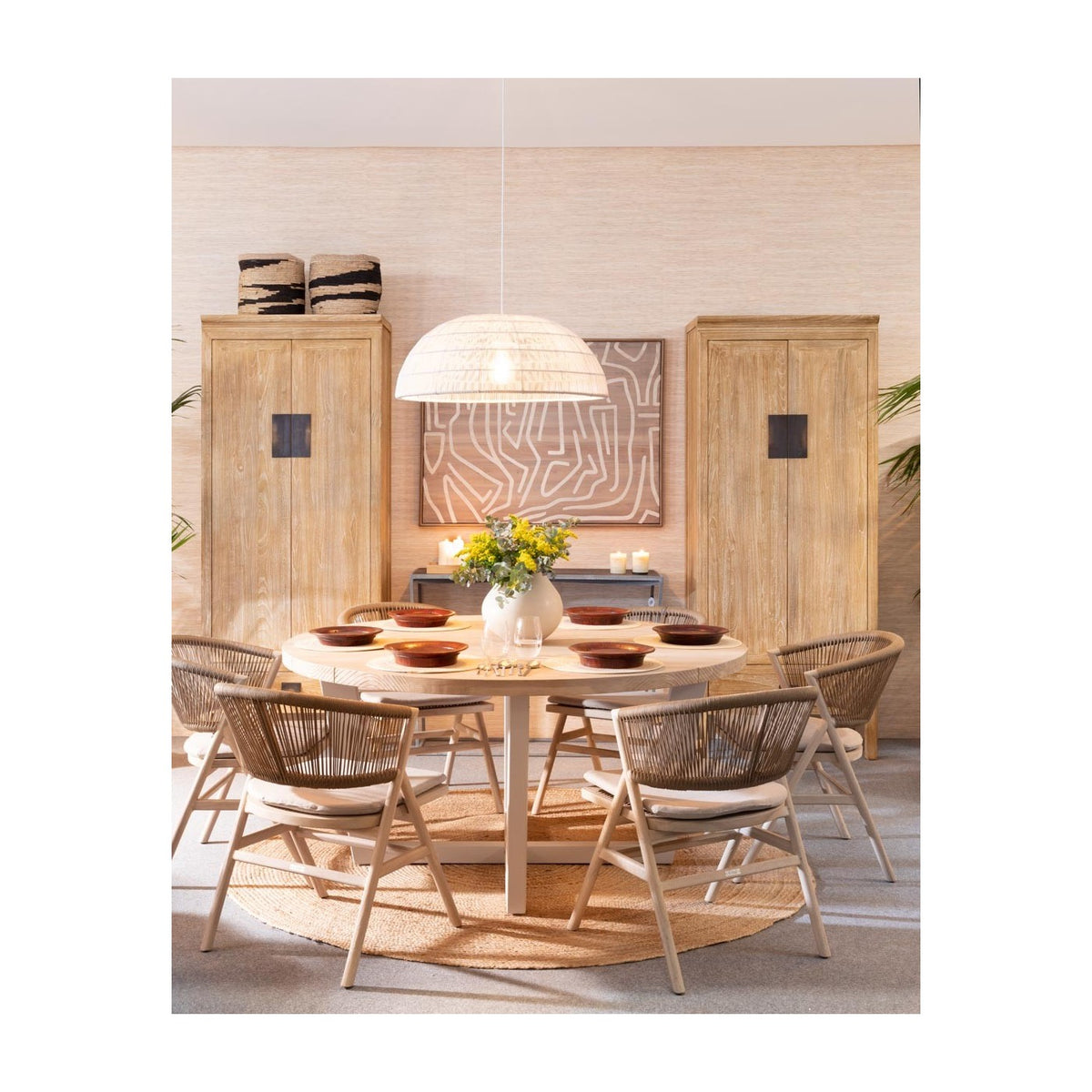 Consola de madera grisácea y metal gris Portofino