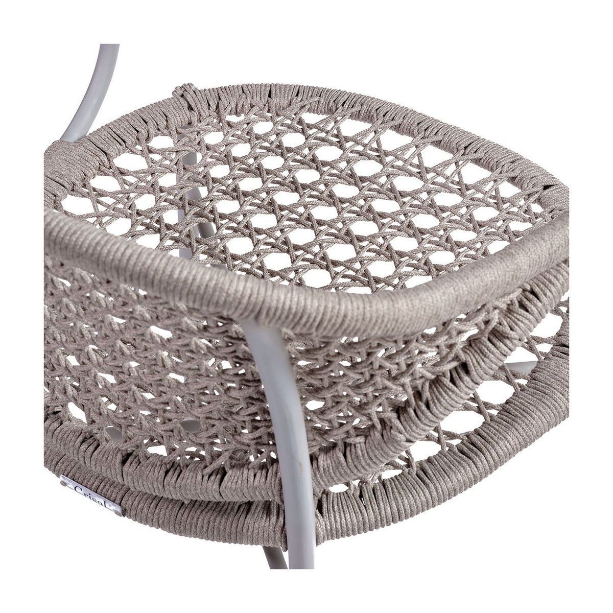 Sillón de comedor de cuerda lino y metal Atlantis