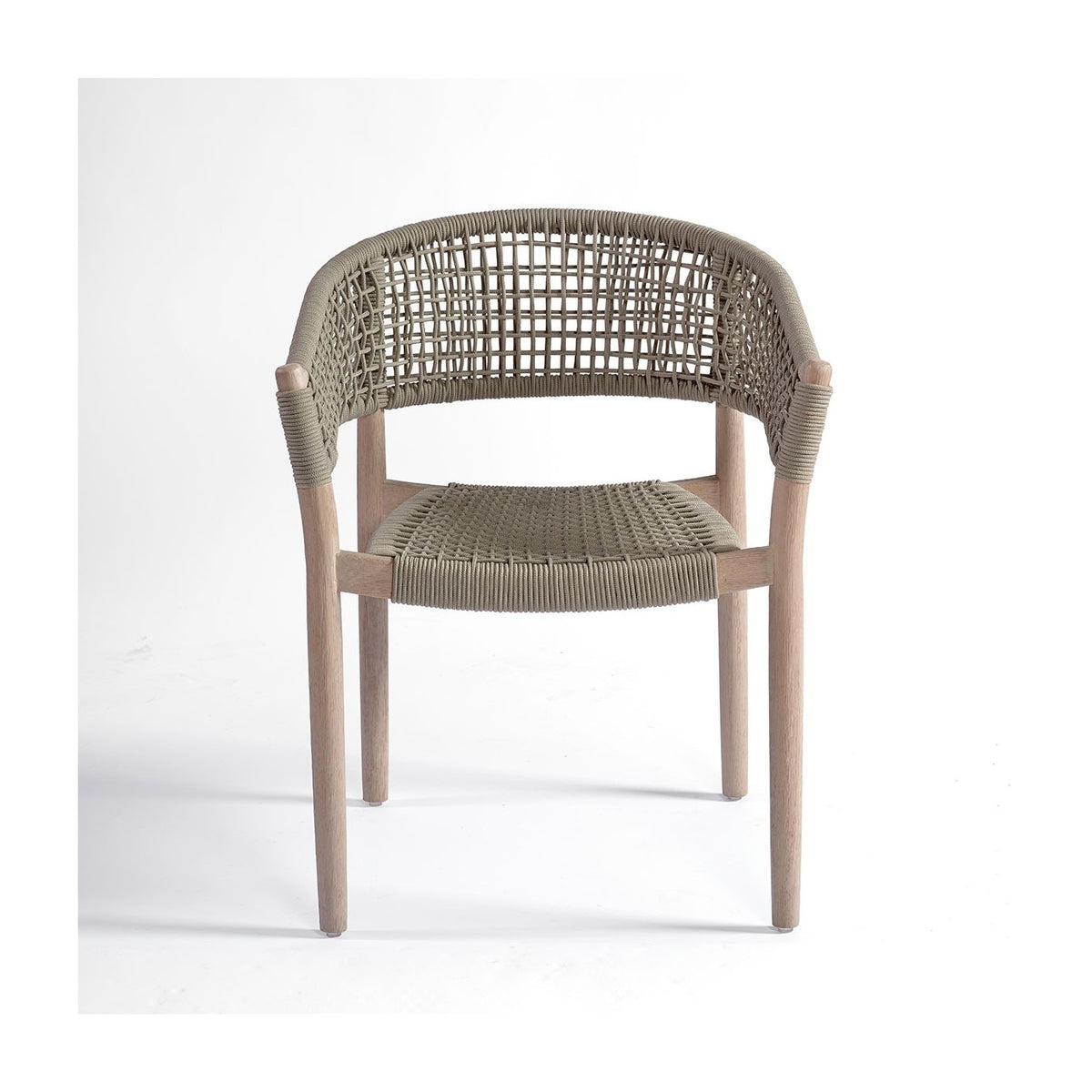 Silla de exterior eucalipto grisáceo y cuerda topo Céret