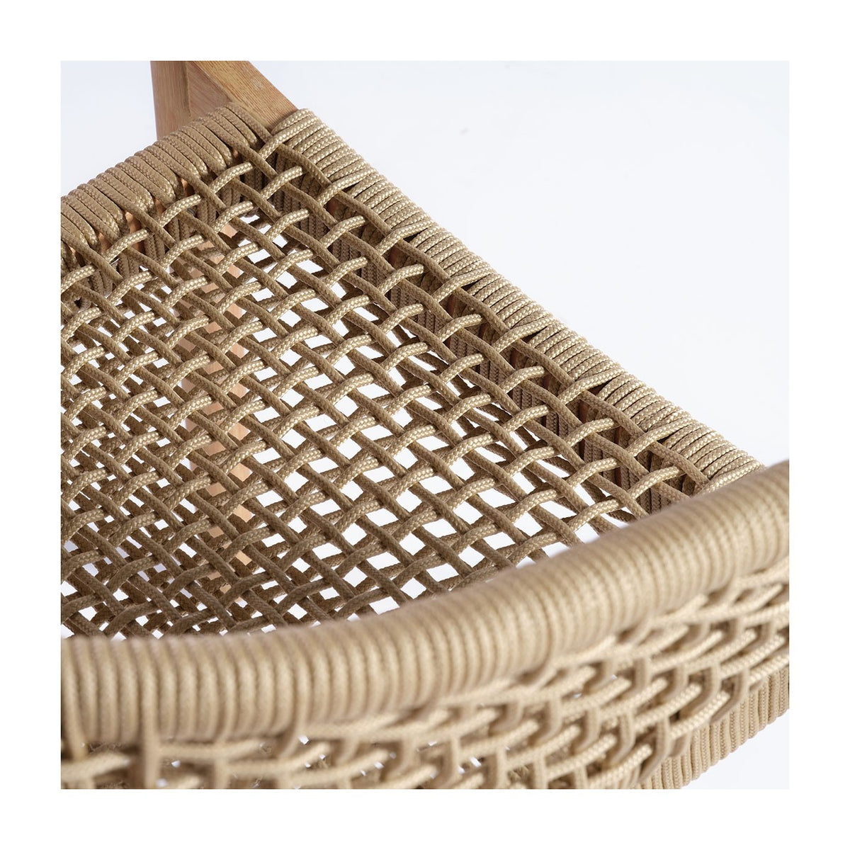 Silla apilable de exterior eucalipto y cuerda arena Biot