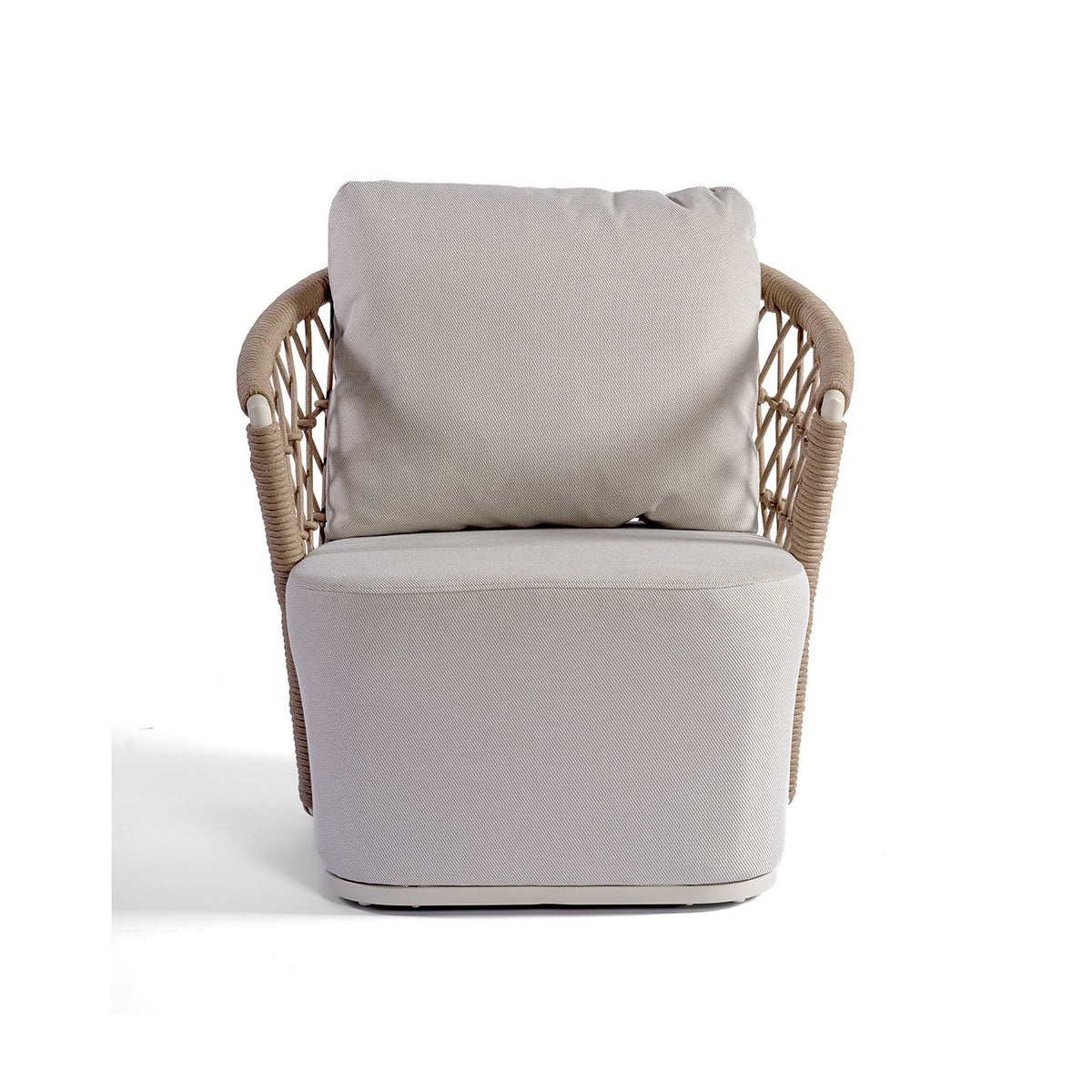 Sillón de exterior de cuerda en red y aluminio Oppède
