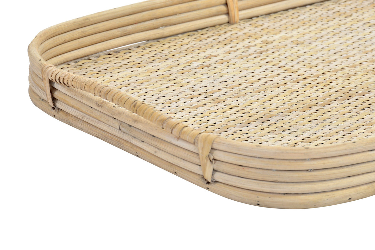 Set de 2 bandejas de ratán Bali