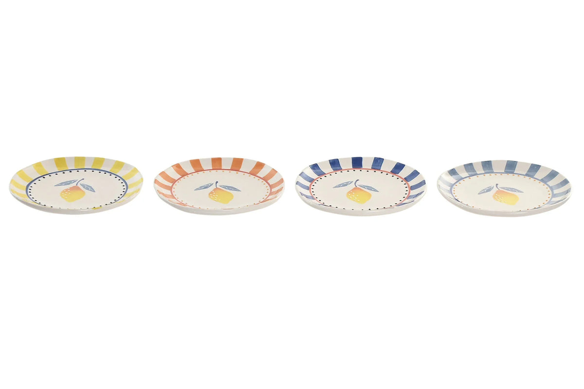 Set de 4 platos de gres Limoncello