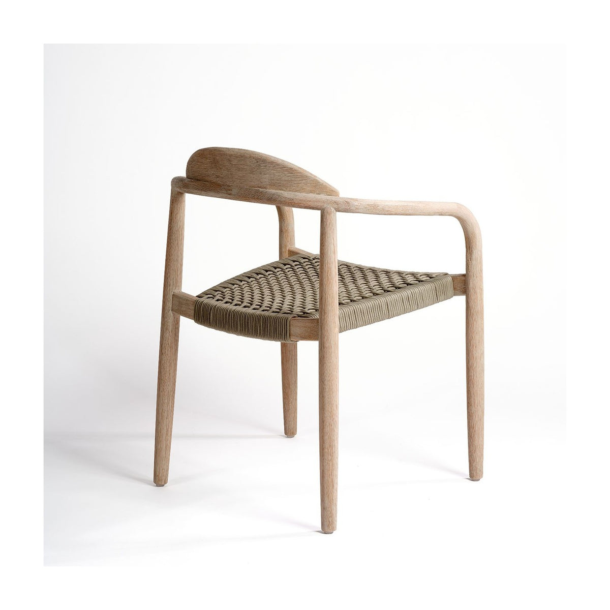 Silla apilable de eucalipto y cuerda topo Horta