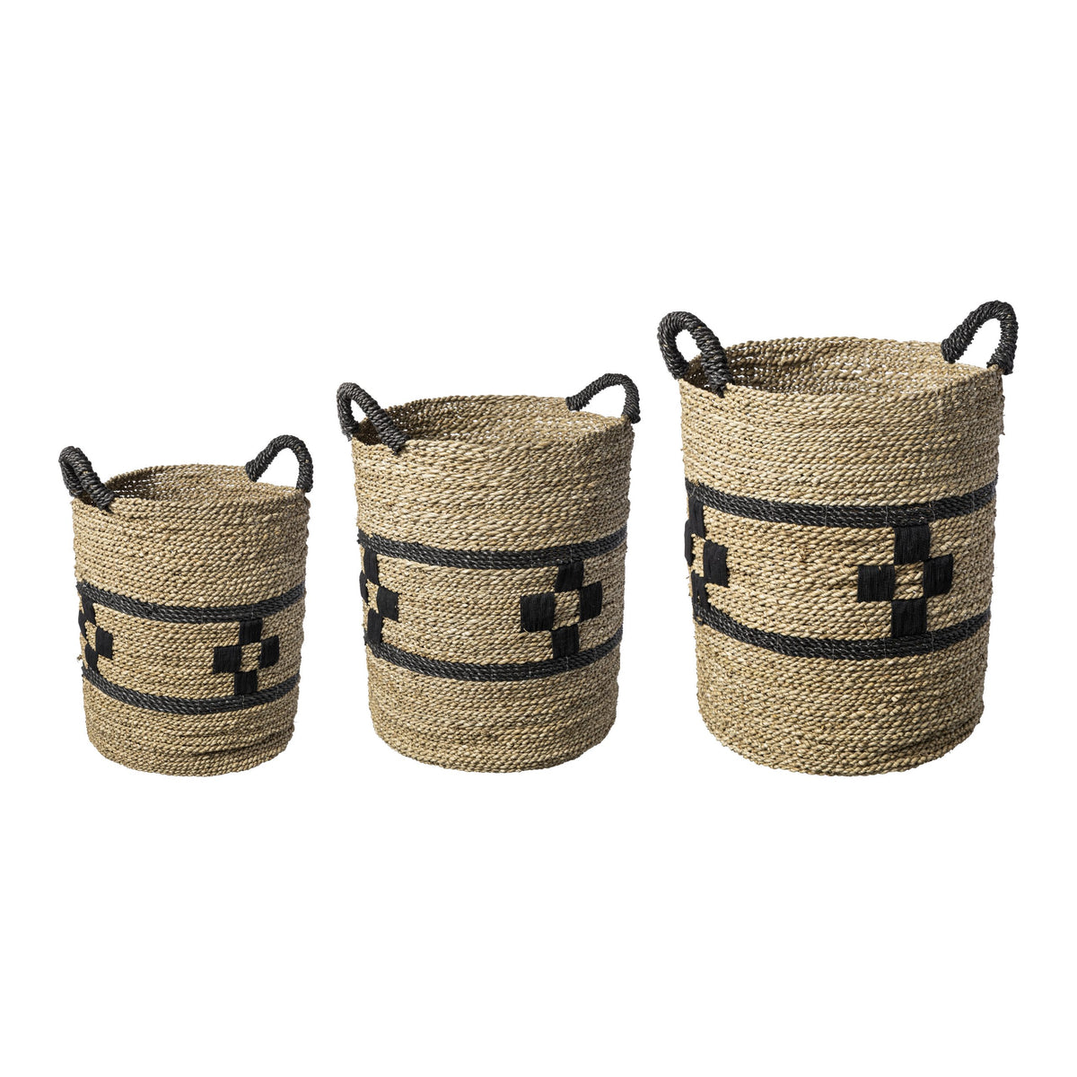 Set de 3 Cestos Portaropa Catur Negro