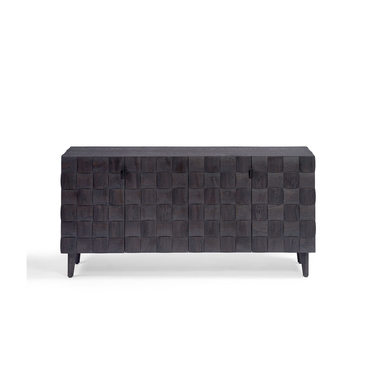 Aparador de roble black brown con puertas de mosaico Labin
