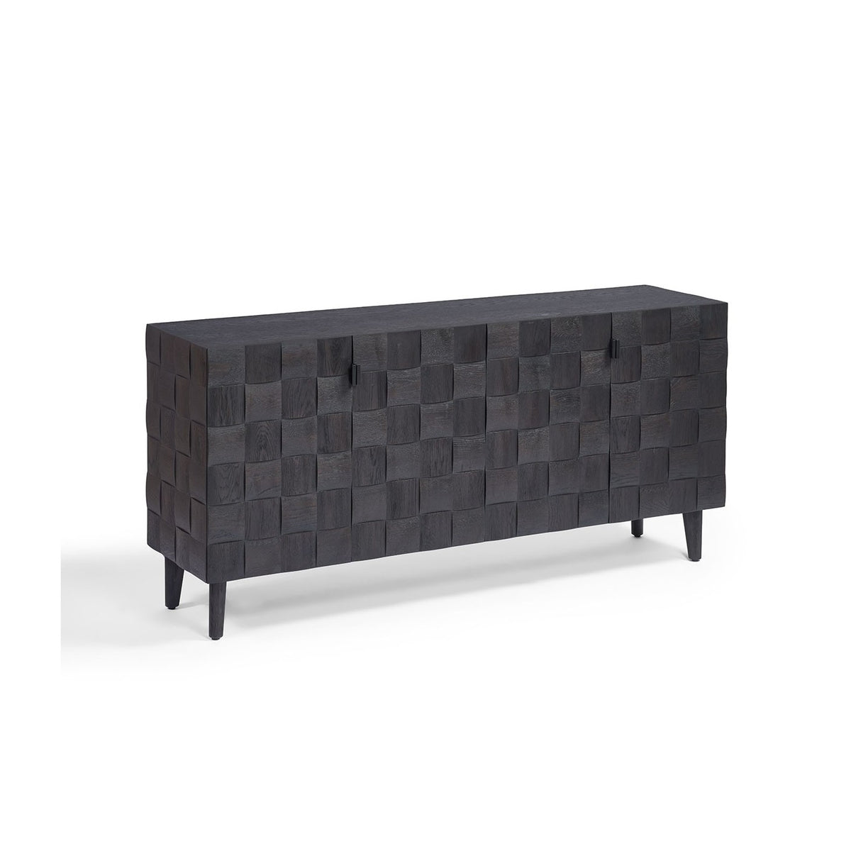 Aparador de roble black brown con puertas de mosaico Labin