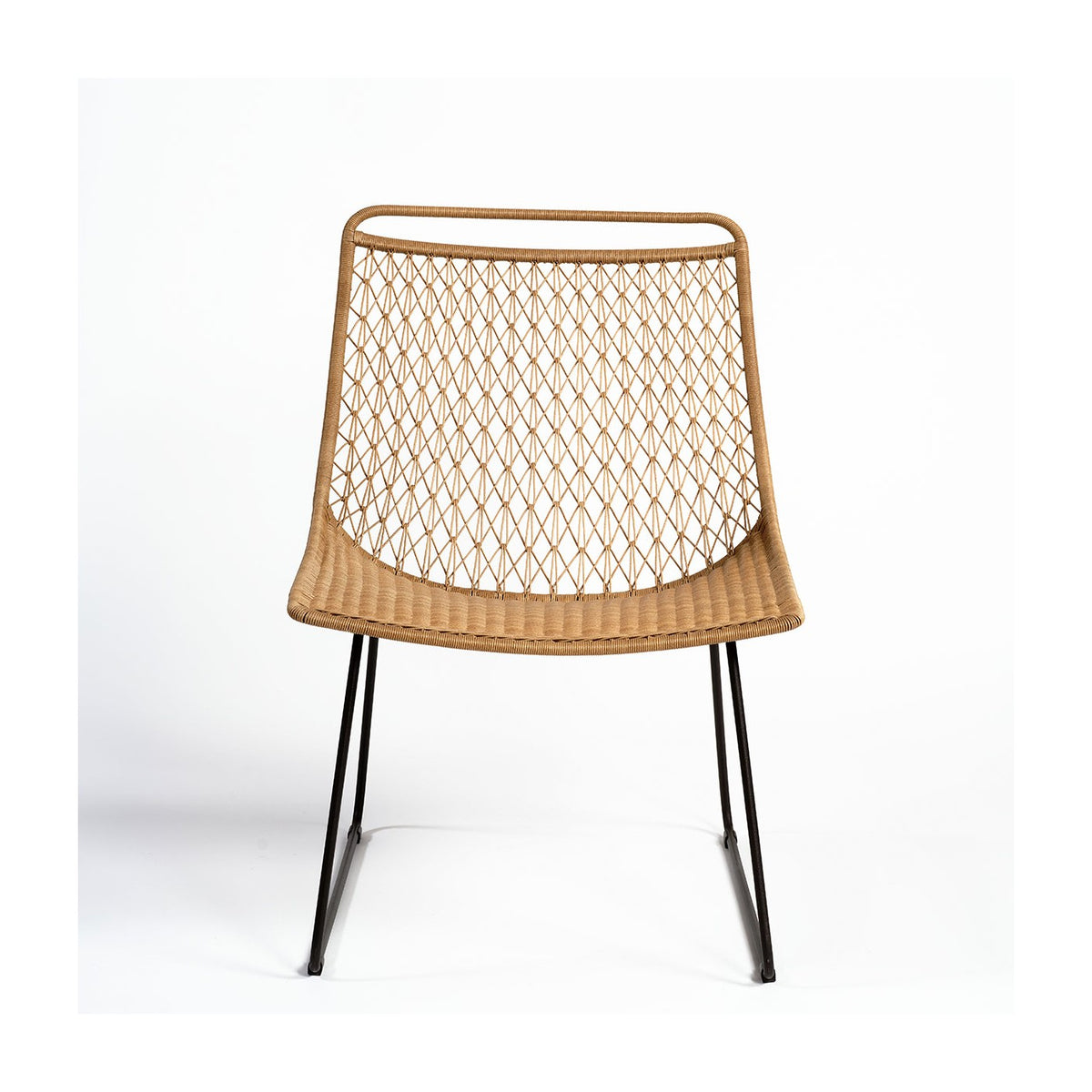 Silla de exterior de resina natural y metal Rethymno