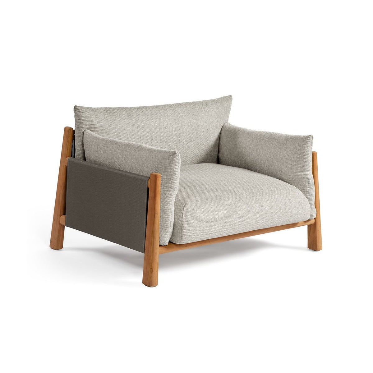Sillón de exterior de teca y tapizado Bonifacio
