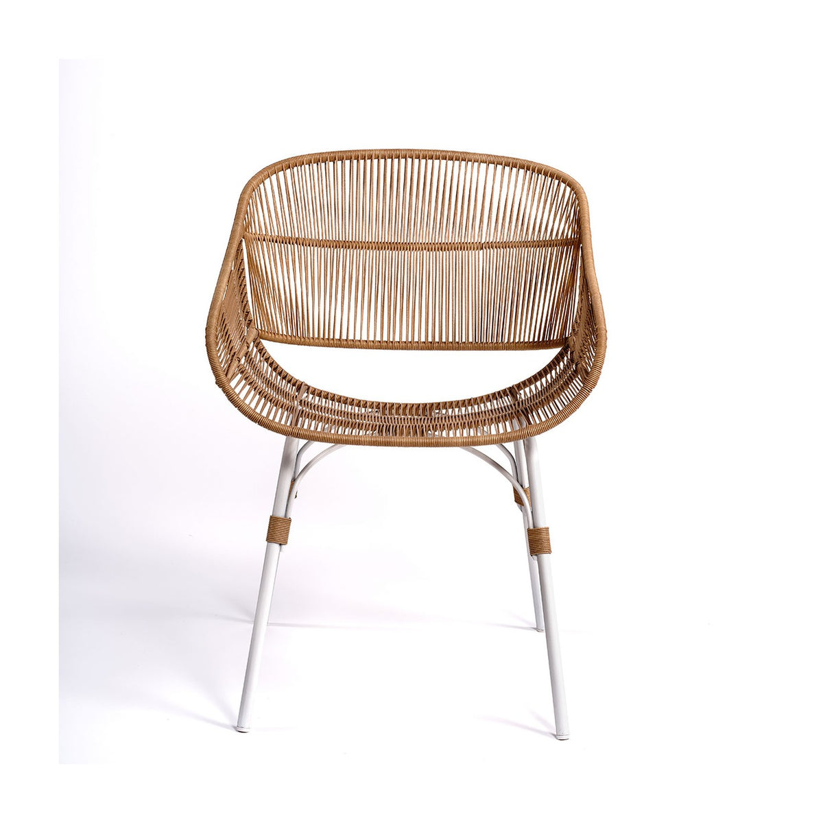 Silla con brazos de exterior resina natural y metal piedra Paleochora