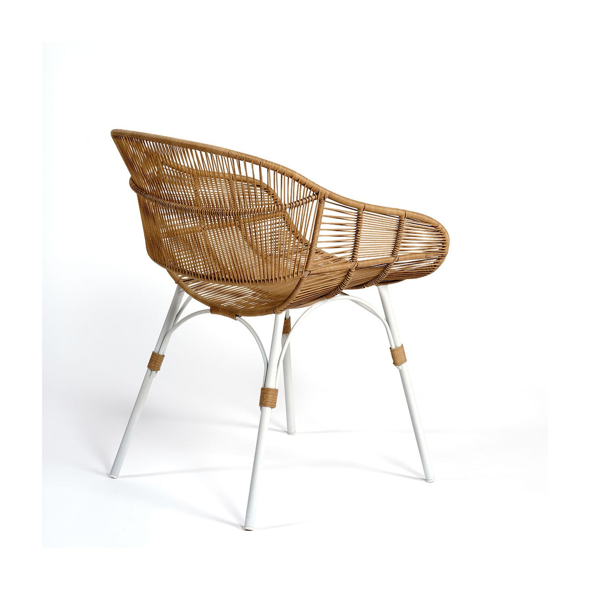 Silla con brazos de exterior resina natural y metal piedra Paleochora