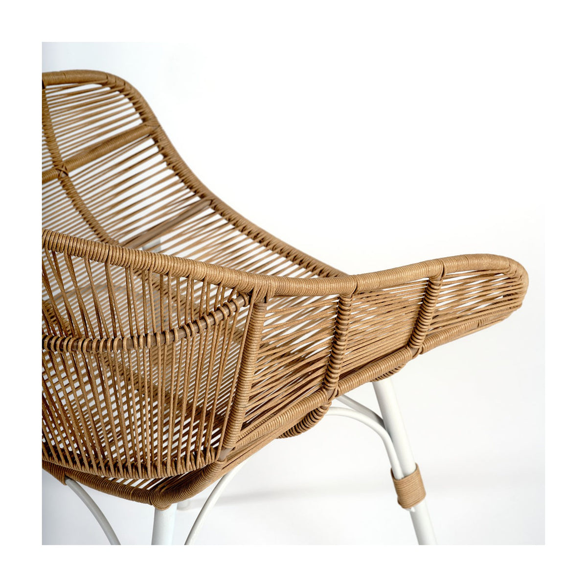 Silla con brazos de exterior resina natural y metal piedra Paleochora