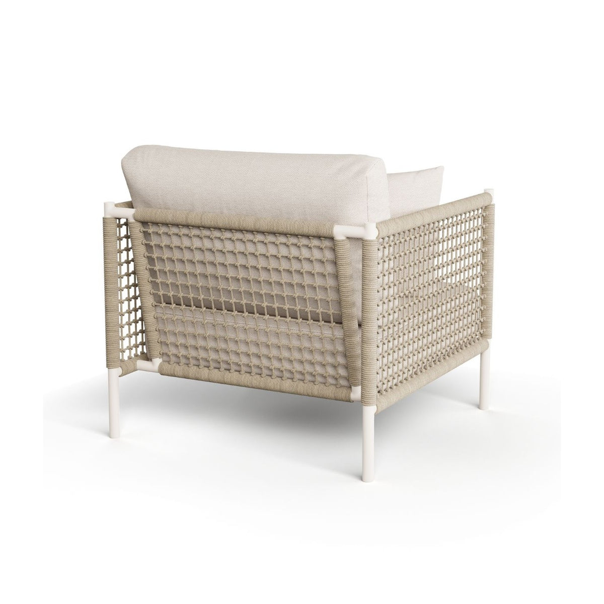 Sillón de exterior de aluminio y cuerda blanco roto Sa Trinxa