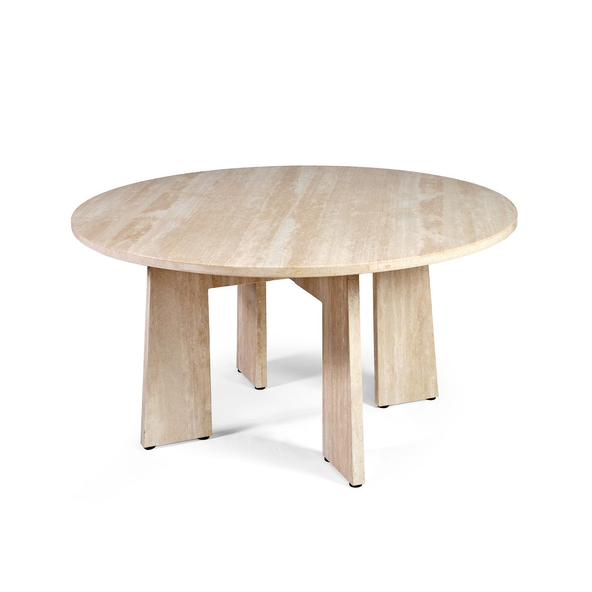 Mesa de comedor de travertino beige Yaiza