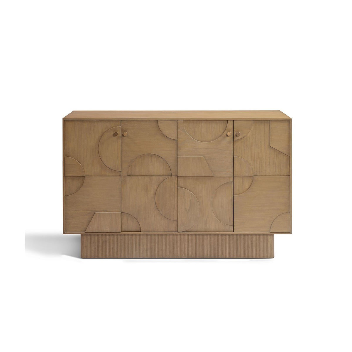 Aparador de madera natural con relieves geométricos Marettimo