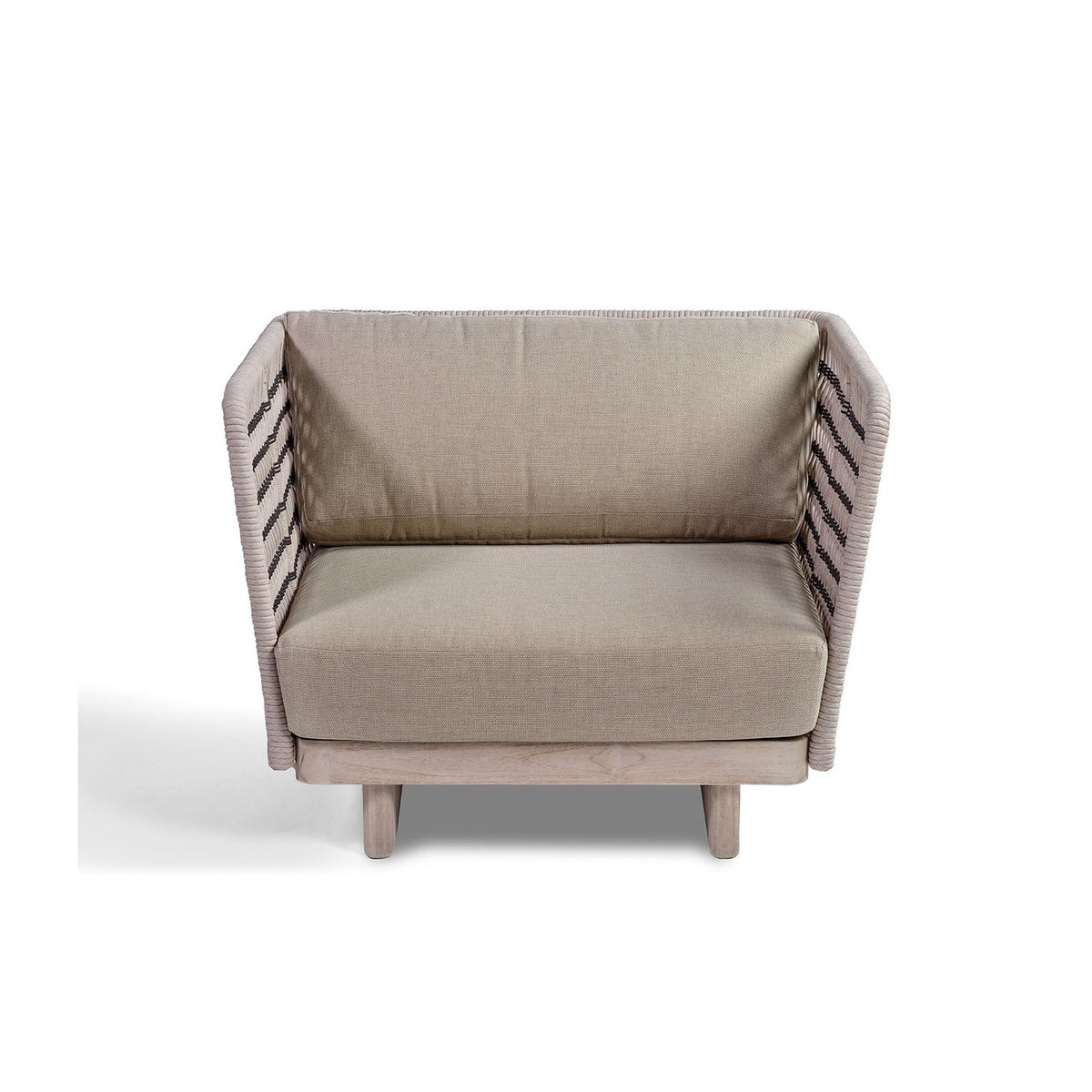 Sillón de exterior de teca y cuerda con cojines Sant Carles
