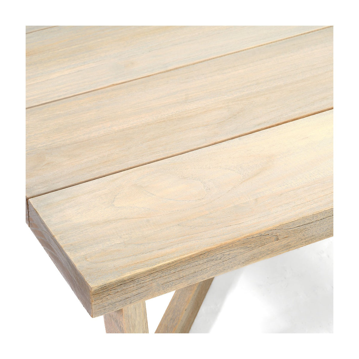 Mesa de centro de teca envejecida blanqueada Mogán