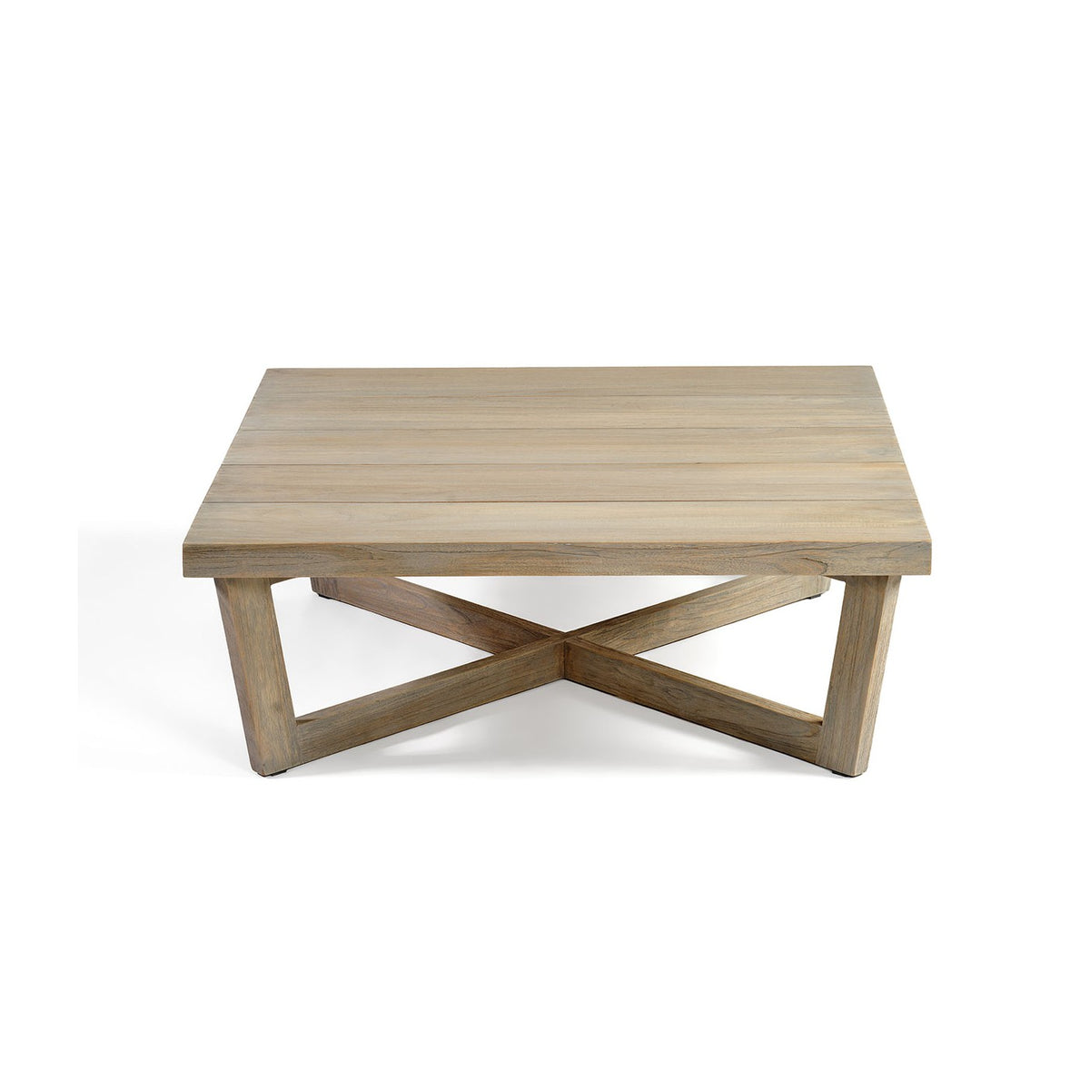 Mesa de centro de teca envejecida blanqueada Mogán