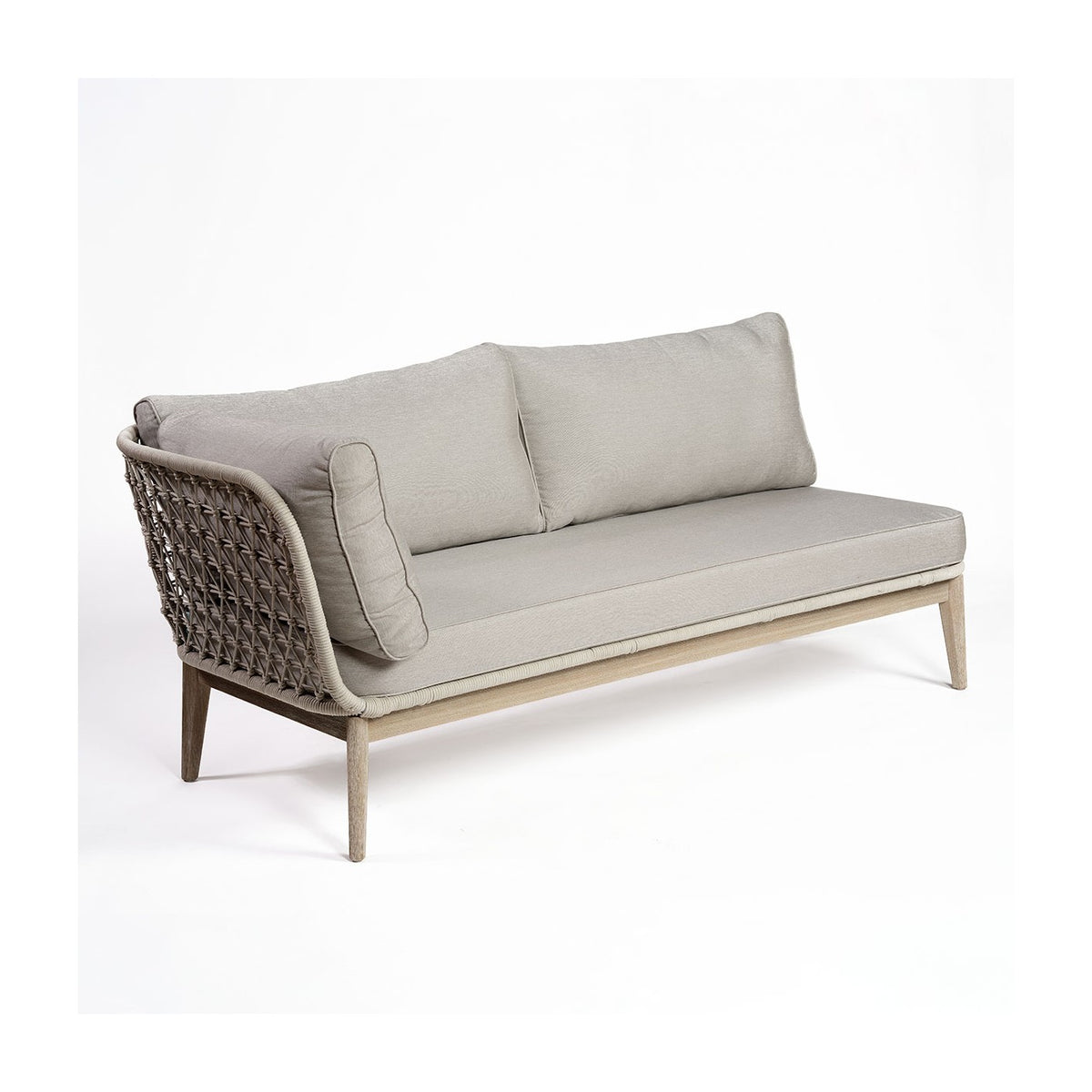 Sofá de exterior de un brazo blanco grisáceo Zakynthos