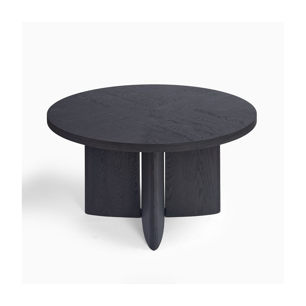 Mesa de comedor redonda de roble black brown Żurrieq