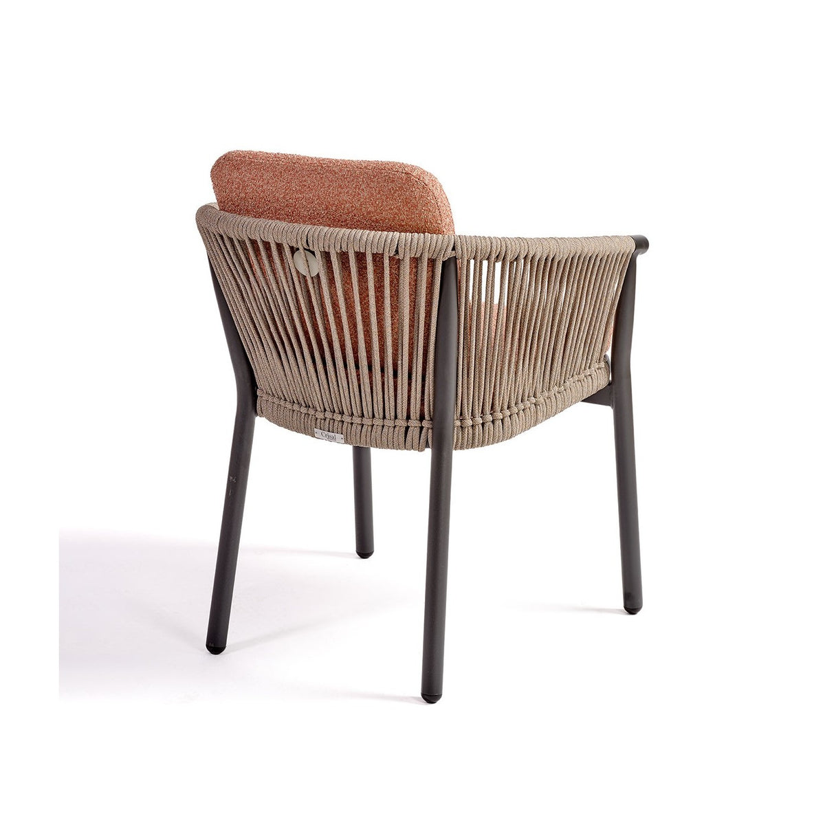 Sillón de comedor de exterior negro y cuerda gris Fez