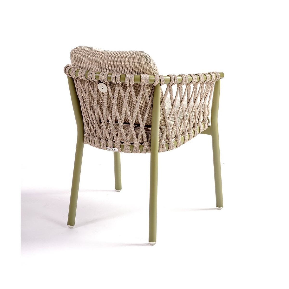Sillón de comedor de exterior verde y cuerda gris Merzouga