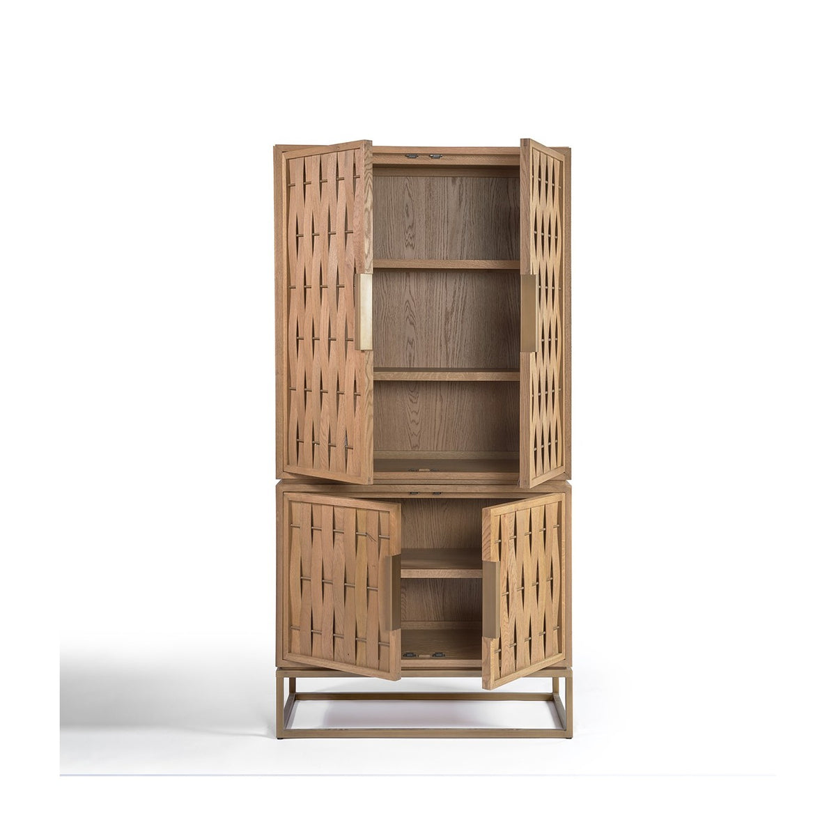 Armario de roble natural con puertas en relieve Lourmarin