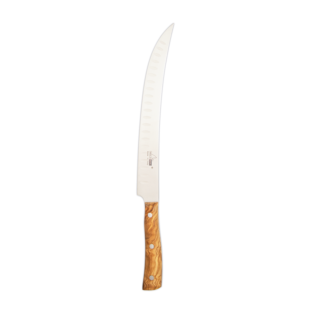 Cuchillo cimitarra americano alveolado Maglionero Iside Olivo 26 cm